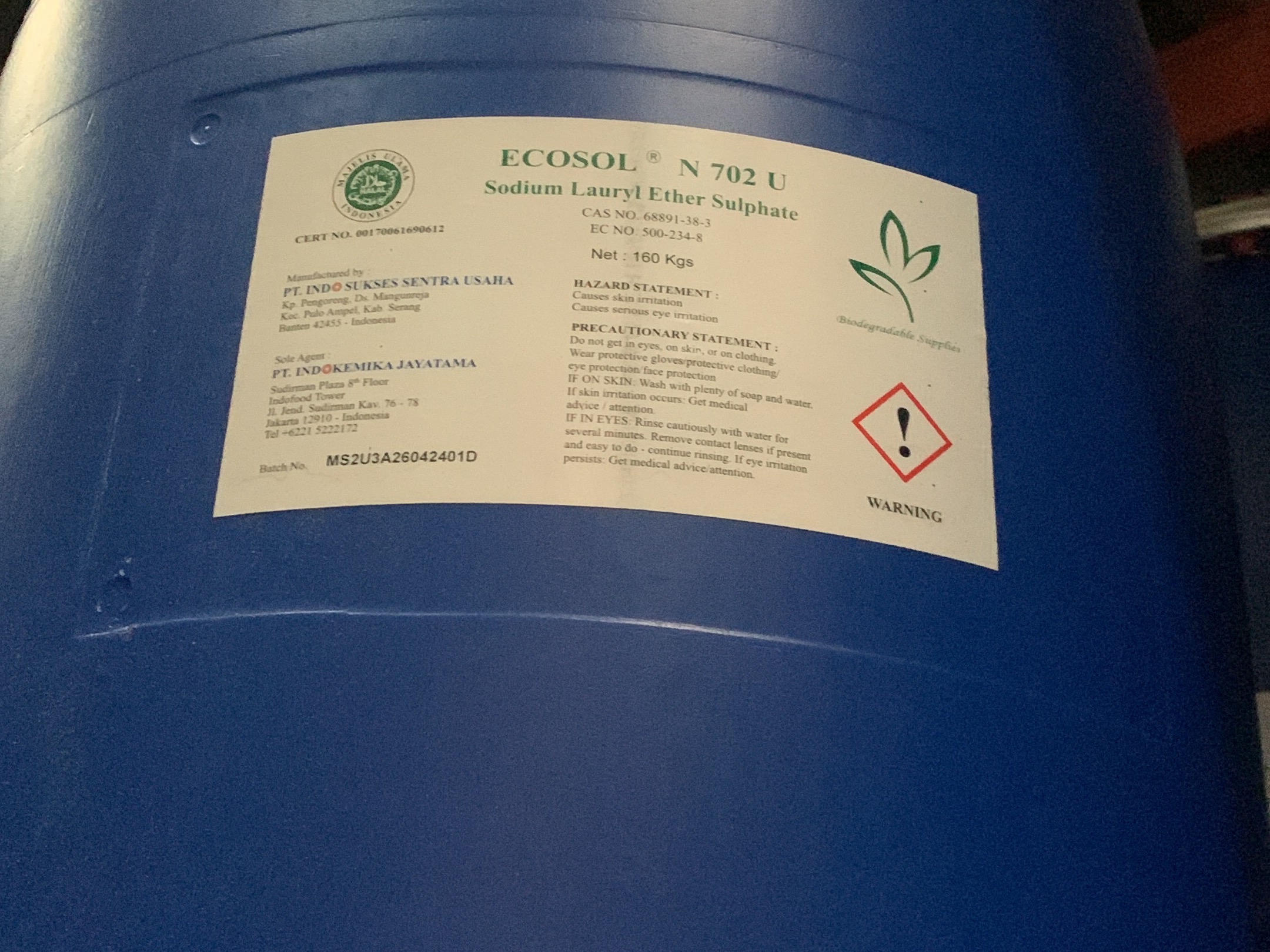 Sodium Lauryl Suplhate (Ecosol N 702)